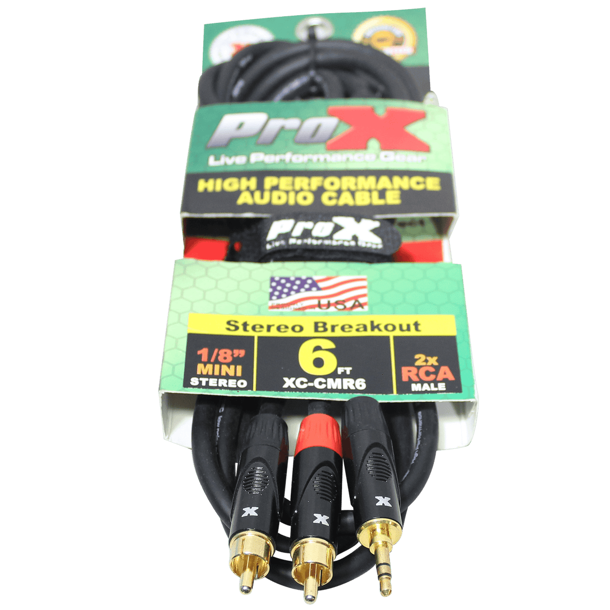 ProX XC-CMR06 - 3FT 3.5mm TRS to DUAL RCA-M CABLE.
