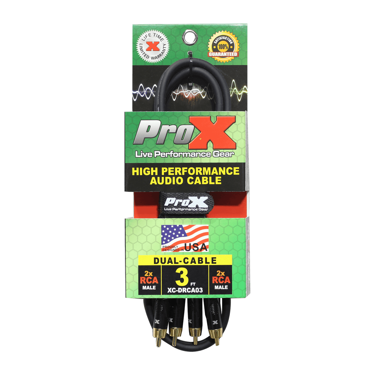 ProX XC-DRCA3 - 3' Ft. High Performance RCA Male to RCA Male Balanced Audio Cable.