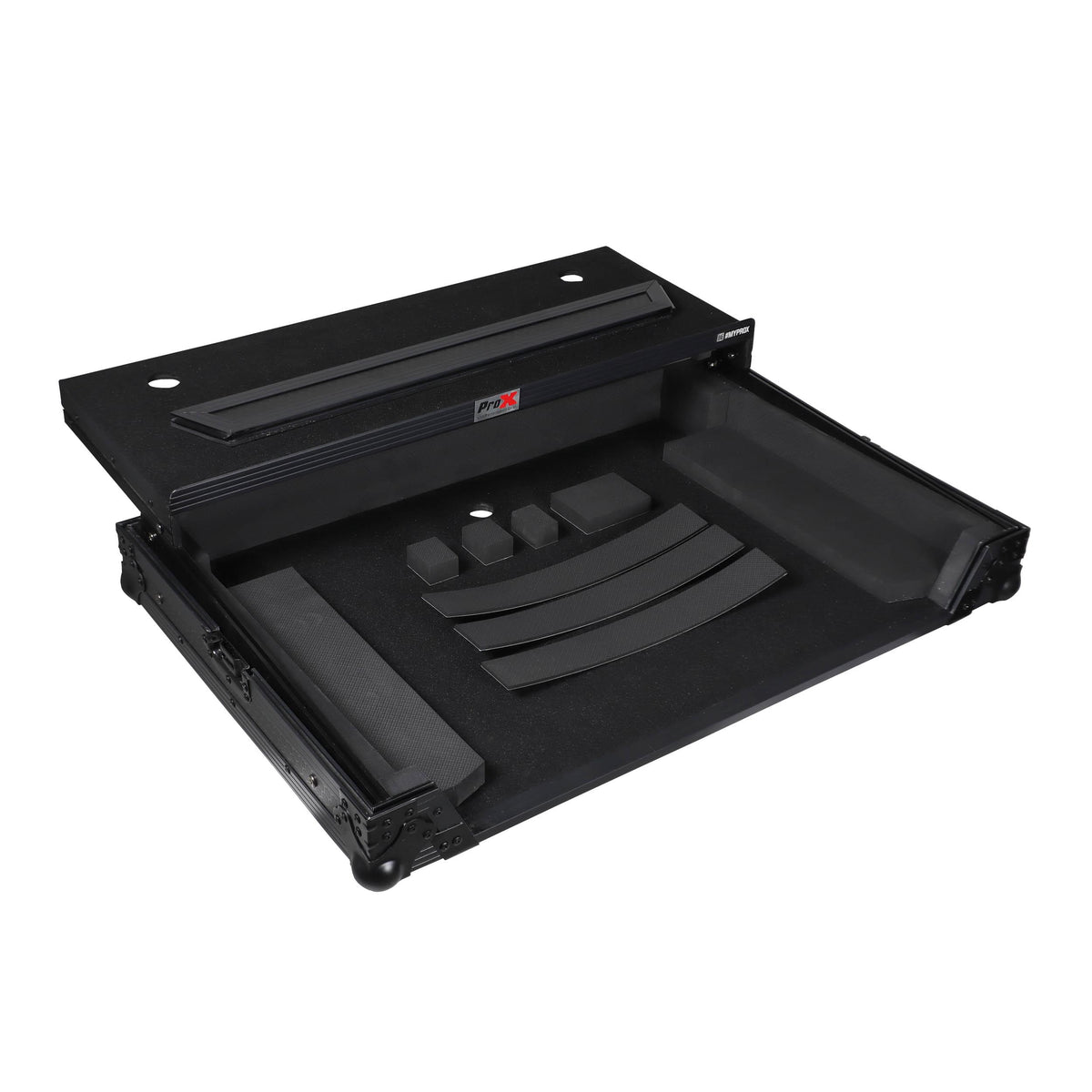 ProX XS-FLX10LTBL - Pioneer DDJ-FLX10 or DDJ-GRV6 with Sliding Laptop Shelf ATA Flight Style Road Case Black Finish Slim Case.