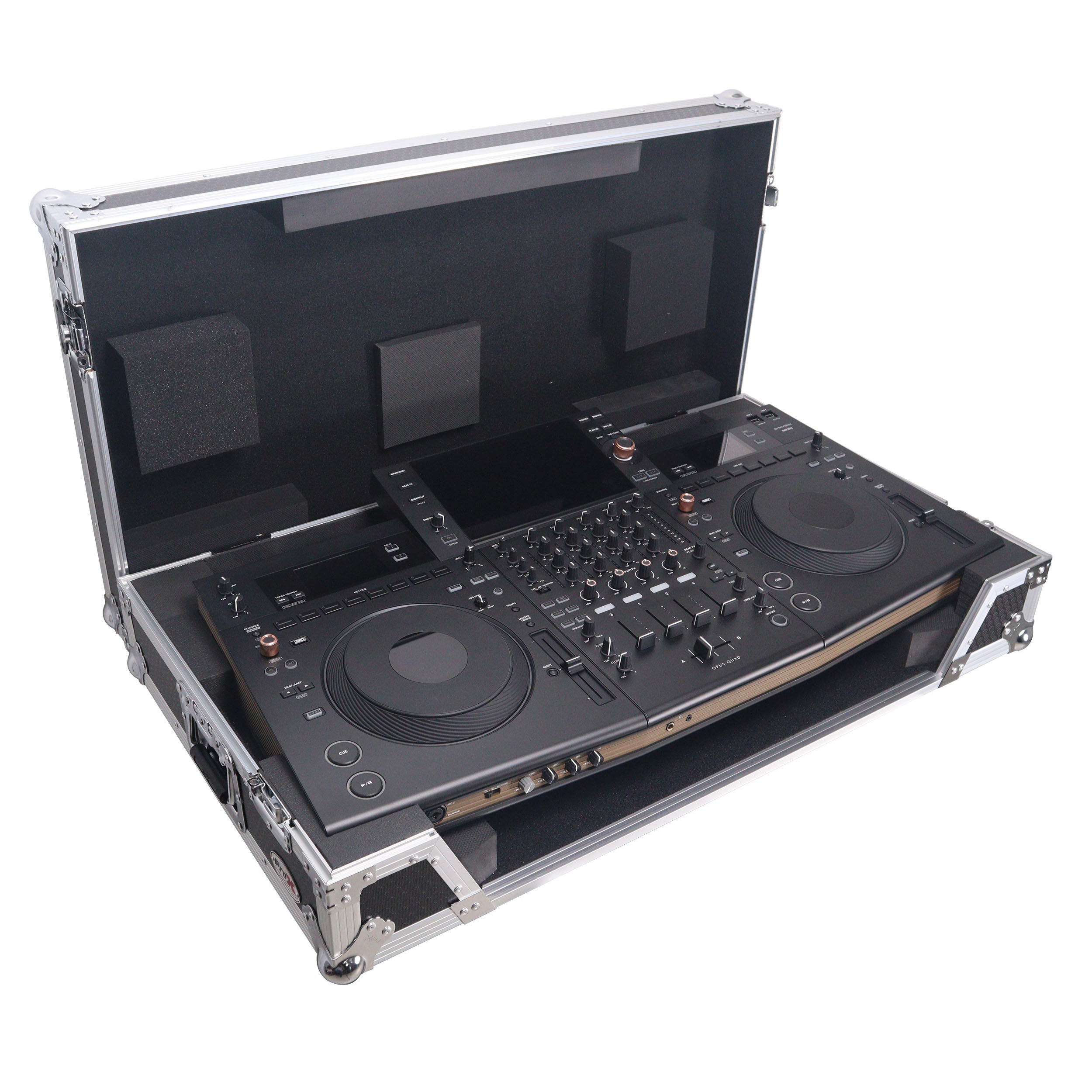 ProX XS-OPUSQUAD W - ATA Flight Style Road Case For Pioneer DJ OPUS-QUAD DJ Controller with 1U Rack Space and Wheels