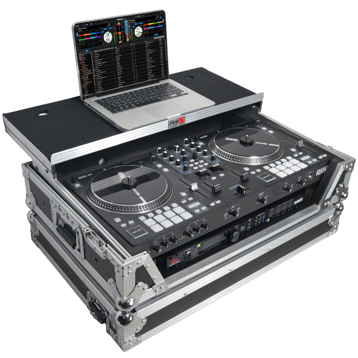 ProX XS-RANEONE WLT - Flight Case For RANE ONE DJ Controller with Sliding Laptop Shelf, 1U Rack, and Wheels.