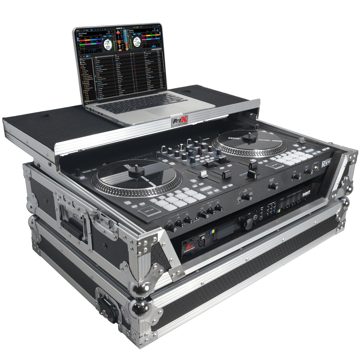 ProX XS-RANEONE WLT - Flight Case For RANE ONE DJ Controller with Sliding Laptop Shelf, 1U Rack, and Wheels.