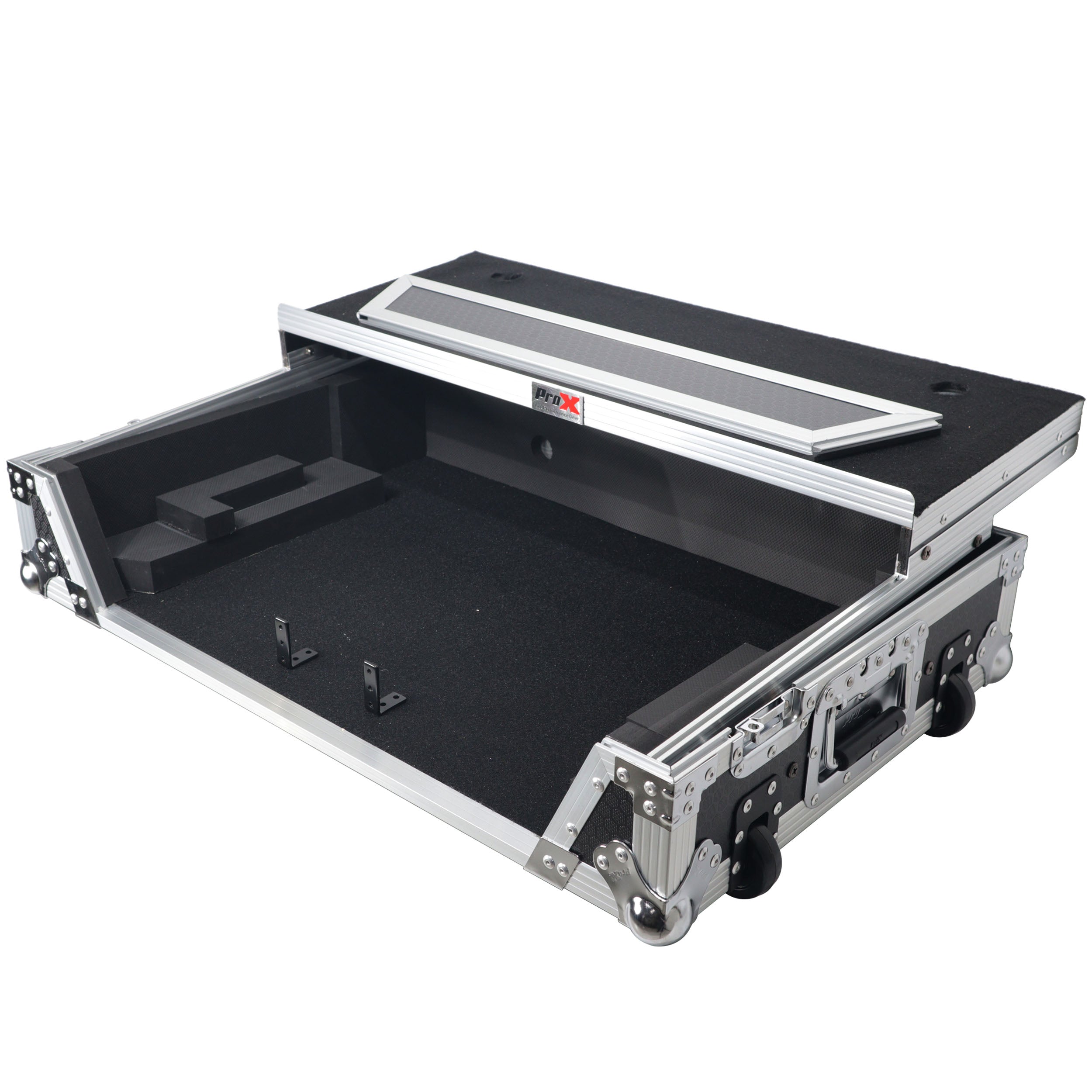 ProX XS-RANEONE WLT - Flight Case For RANE ONE DJ Controller with Sliding Laptop Shelf, 1U Rack, and Wheels