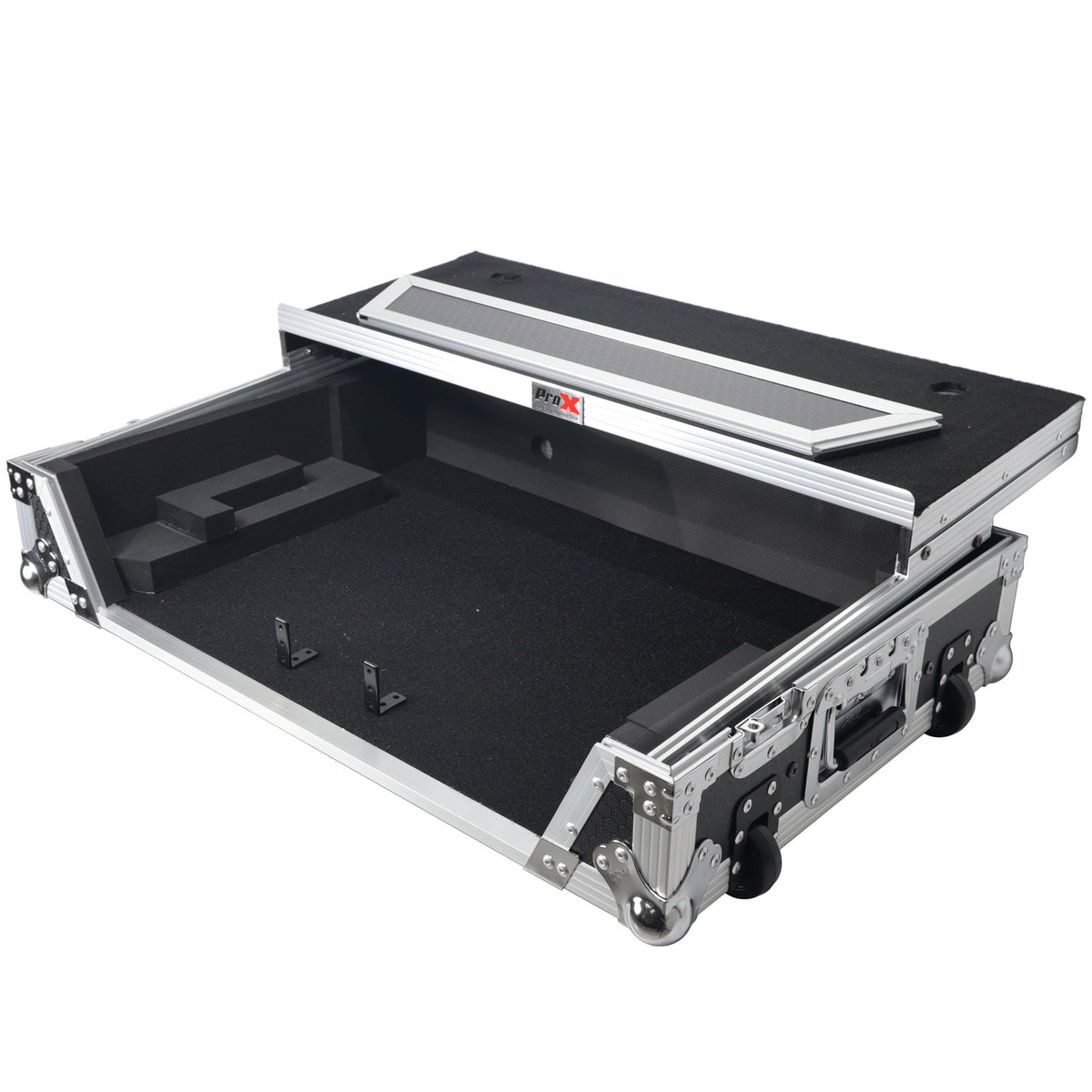 ProX XS-RANEONE WLT - Flight Case For RANE ONE DJ Controller with Sliding Laptop Shelf, 1U Rack, and Wheels.