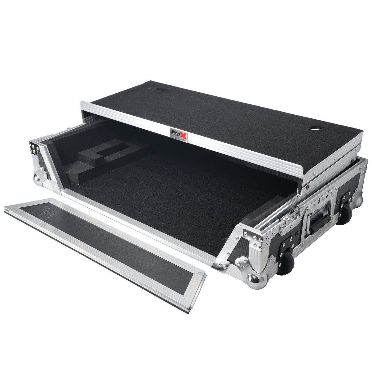 ProX XS-RANEONE WLT - Flight Case For RANE ONE DJ Controller with Sliding Laptop Shelf, 1U Rack, and Wheels.