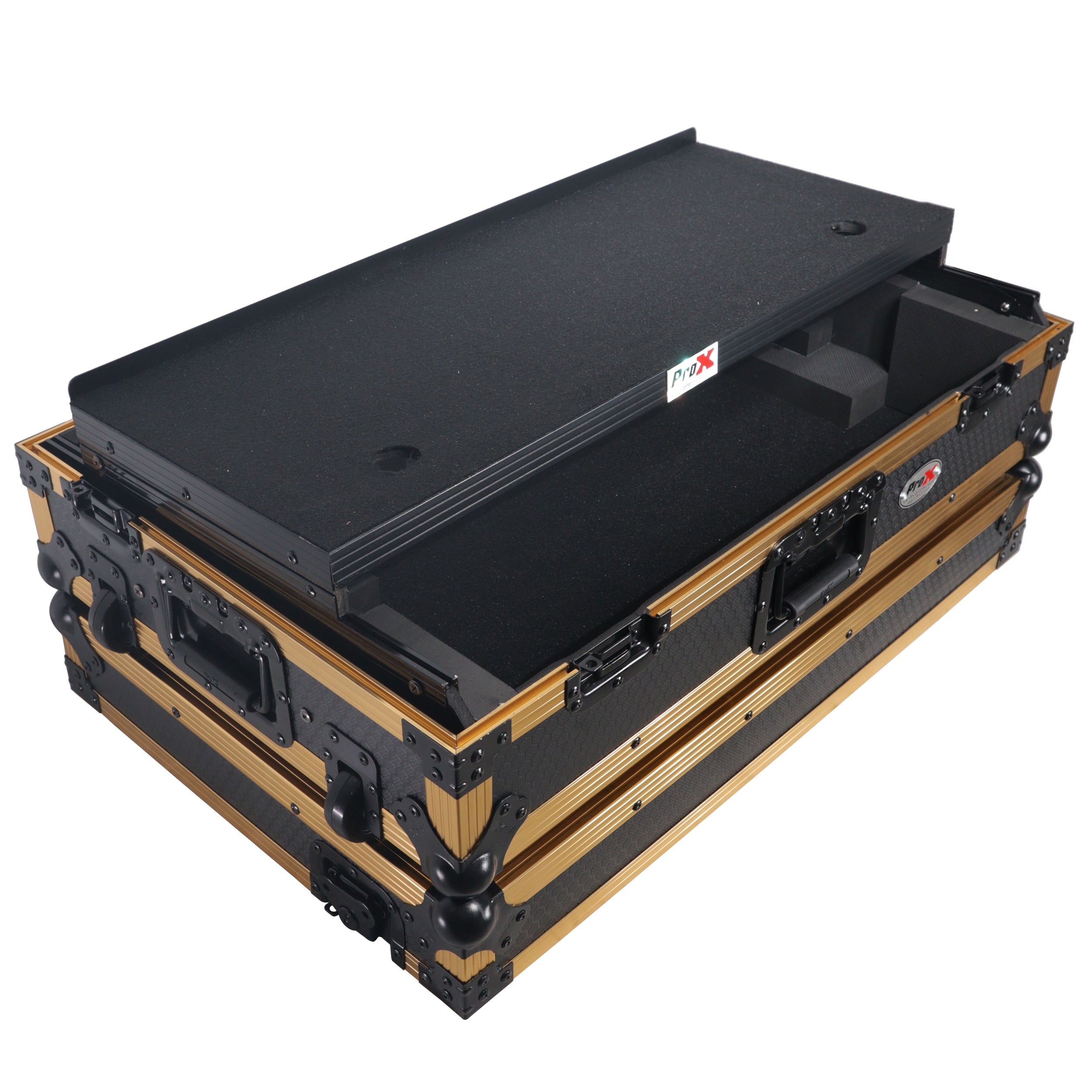 ProX XS-RANEONEWLTFGLD - ATA Flight Style Road Case for RANE ONE DJ Controller with Laptop Shelf in Limited Edition Gold