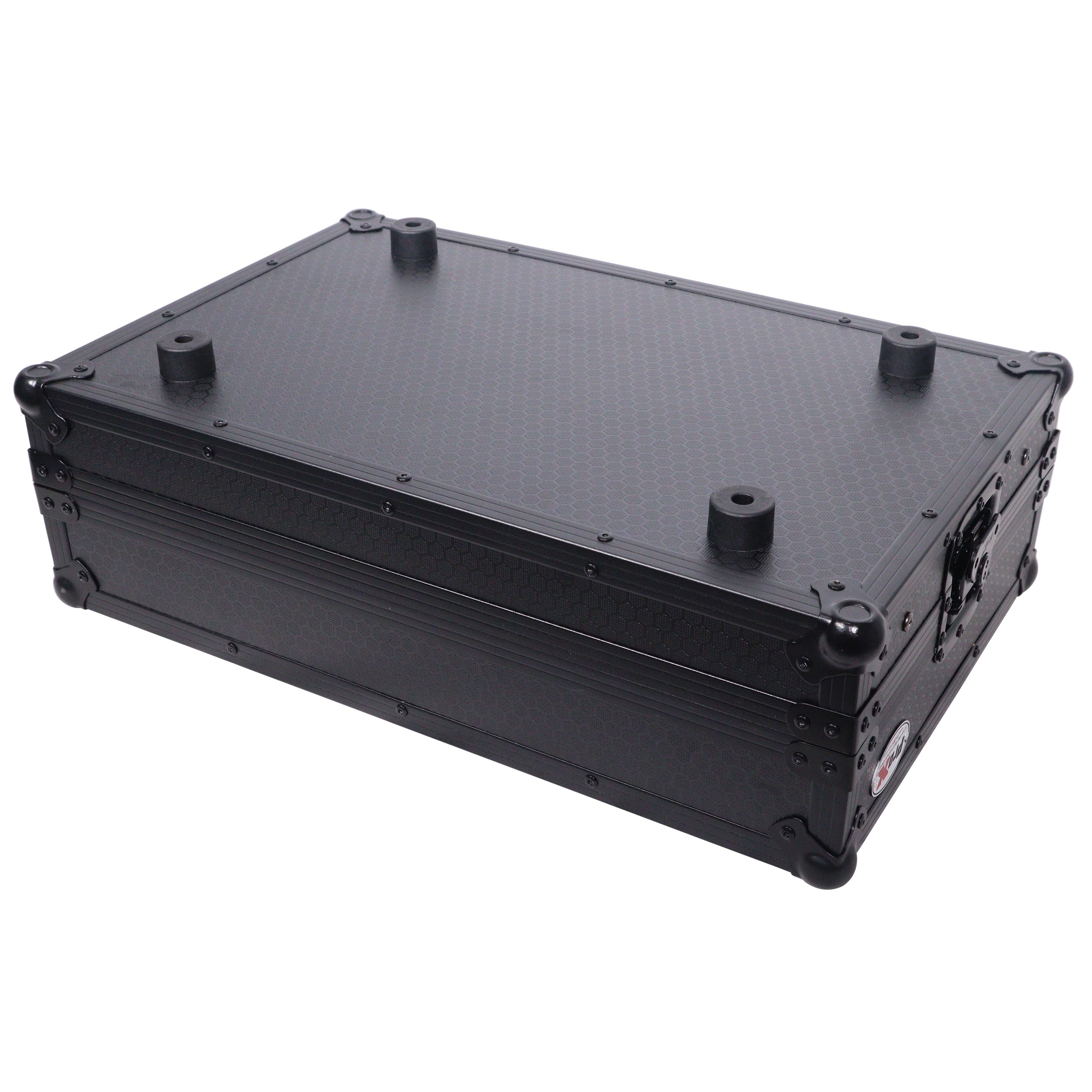 ProX XS-SCLIVE4WLTBLLED - ATA Flight Style Road Case For Denon SC Live 4 Controller with Laptop Shelf 1U Rack Space RGB LED Black Finish