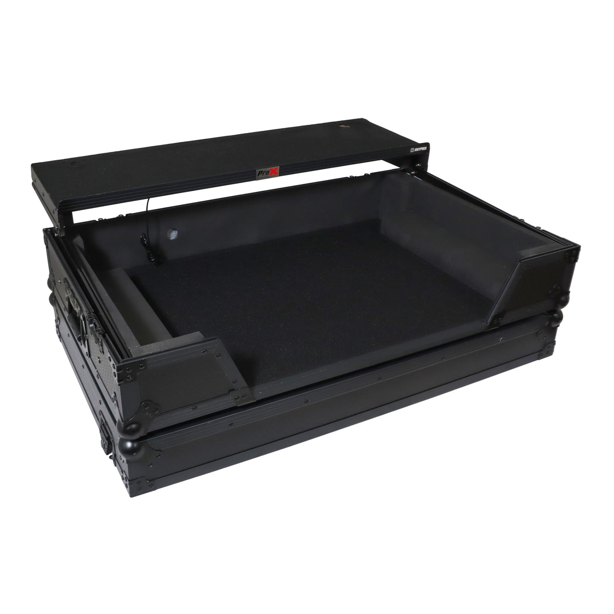 ProX XS-XDJAZWLTBLLED - ATA Flight Case For Pioneer XDJ-AZ DJ Controller with Laptop Shelf 1U Rack Space, Wheels, and LED - Black.