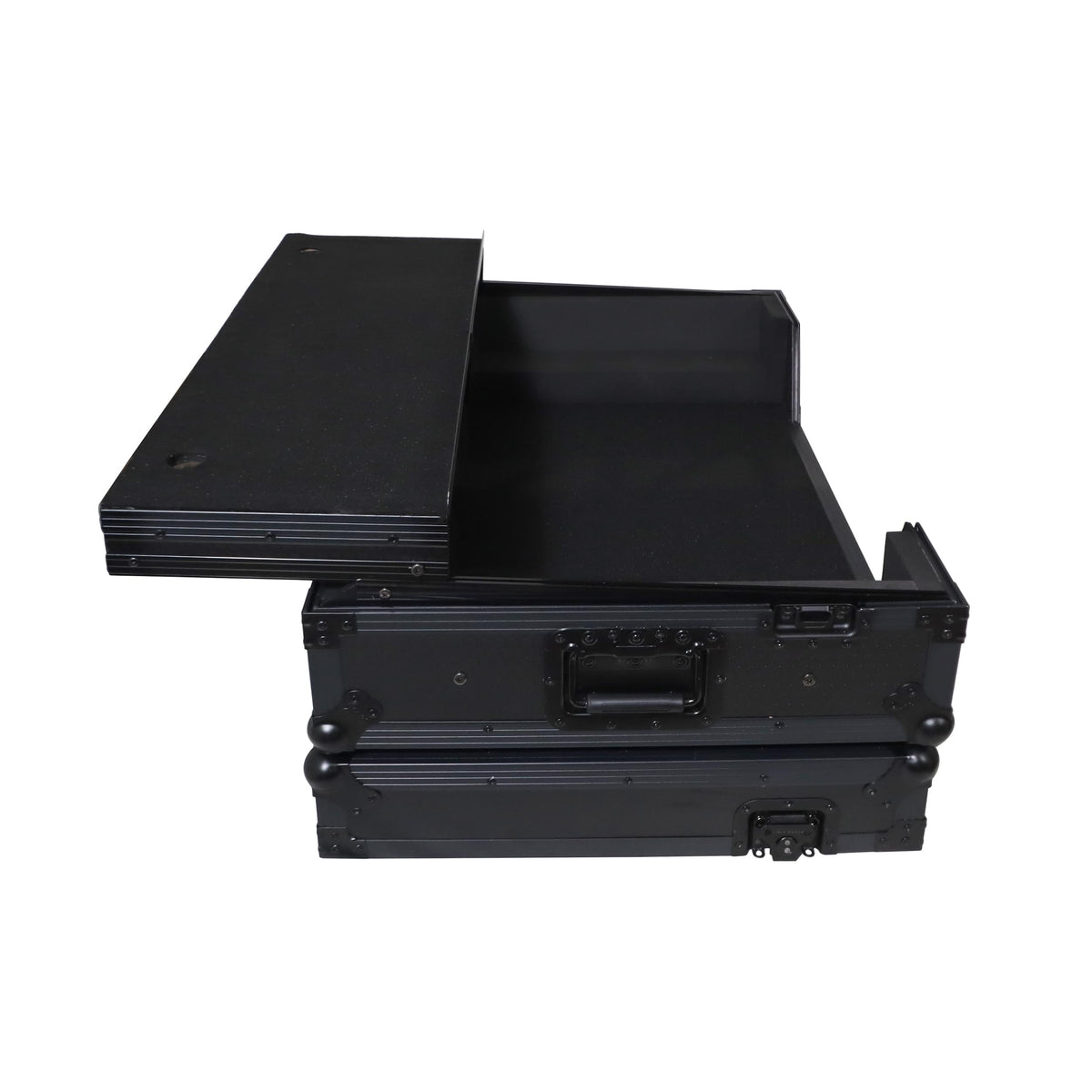 ProX XS-XDJAZWLTBLLED - ATA Flight Case For Pioneer XDJ-AZ DJ Controller with Laptop Shelf 1U Rack Space, Wheels, and LED - Black.