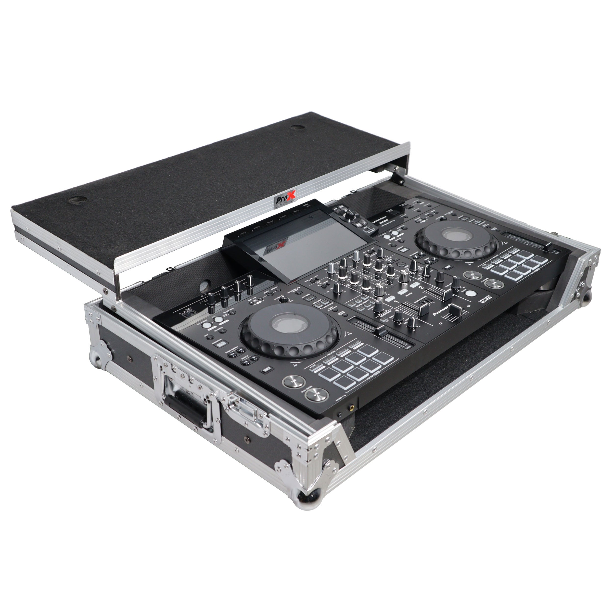 ProX XS-XDJRX3WLT - ATA Flight Case ATA Flight Case For Pioneer DDJ-REV5 XDJ-RX3 DJ Controller with Laptop Shelf 1U Rack Space and Wheels