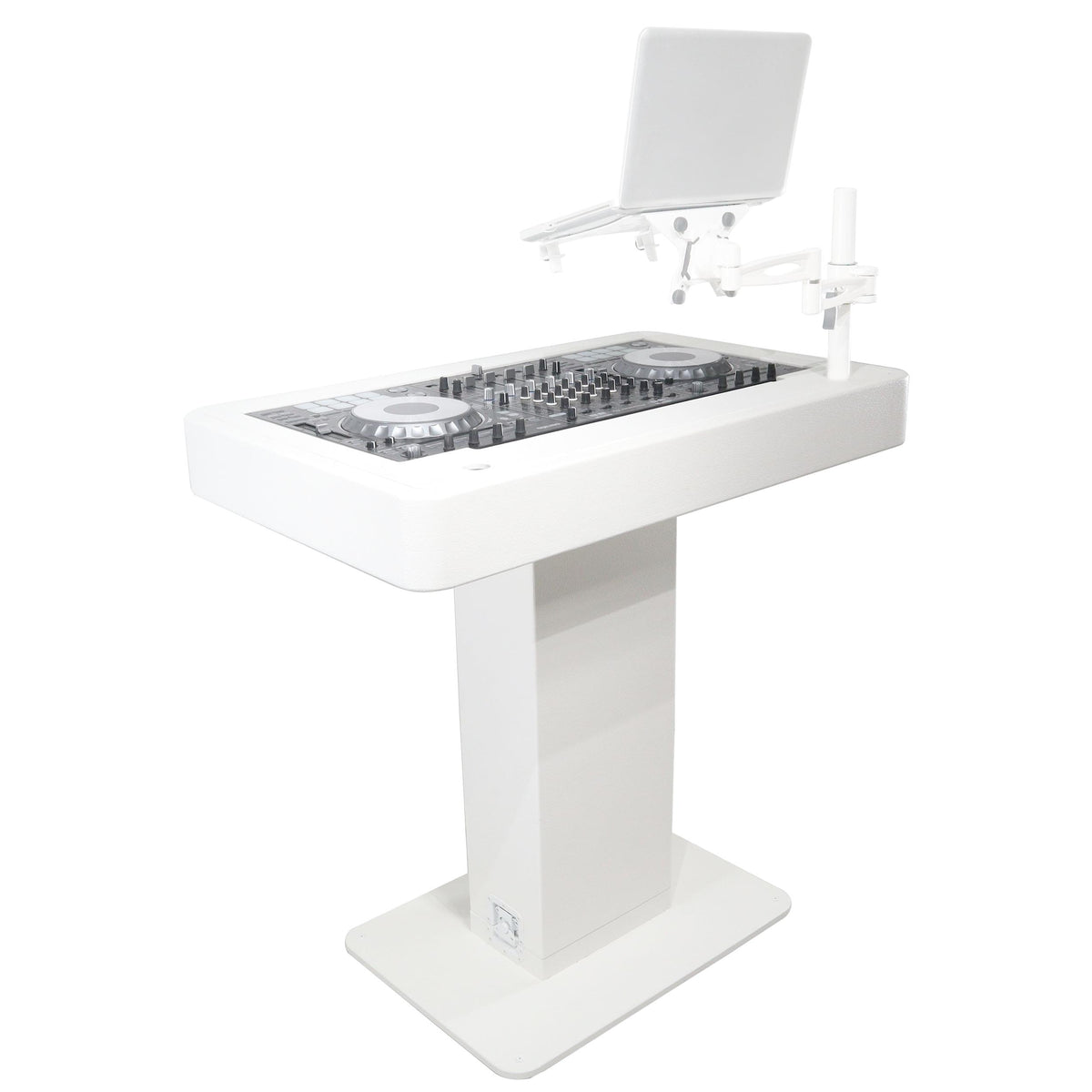 ProX XZF-DJCTWCASE - Control Tower DJ Podium with Road Cases for Pioneer DDJ-REV7 XDJ-XZ FLX10 RANE Four (White).