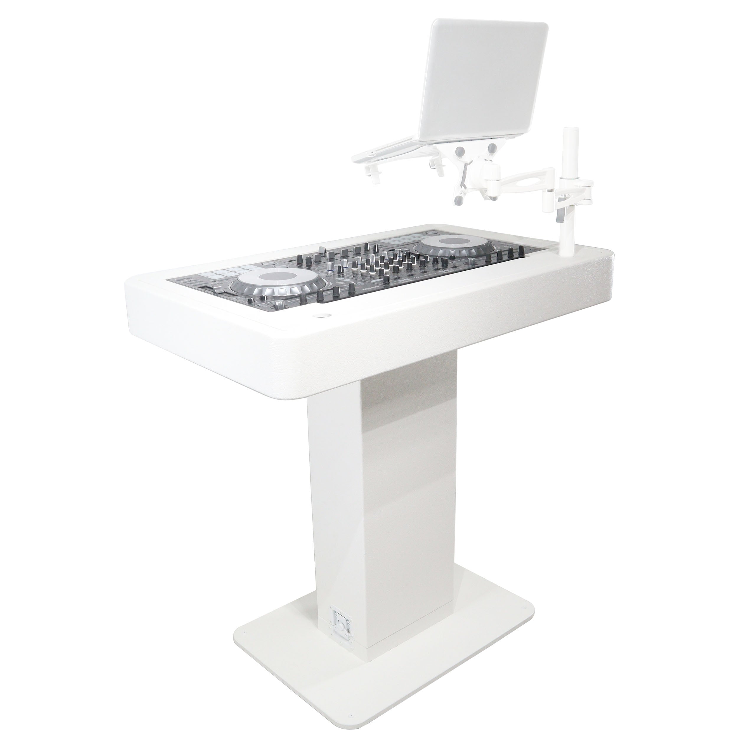 ProX XZF-DJCTWCASE - Control Tower DJ Podium with Road Cases for Pioneer DDJ-REV7 XDJ-XZ FLX10 RANE Four (White)