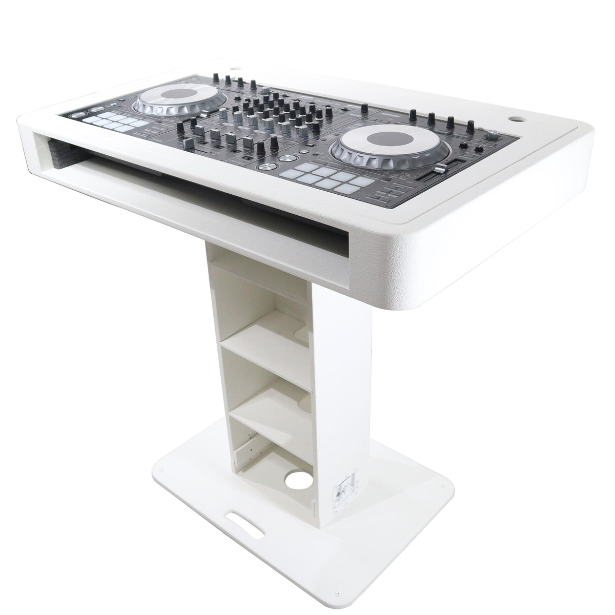 ProX XZF-DJCTWCASE - Control Tower DJ Podium with Road Cases for Pioneer DDJ-REV7 XDJ-XZ FLX10 RANE Four (White).