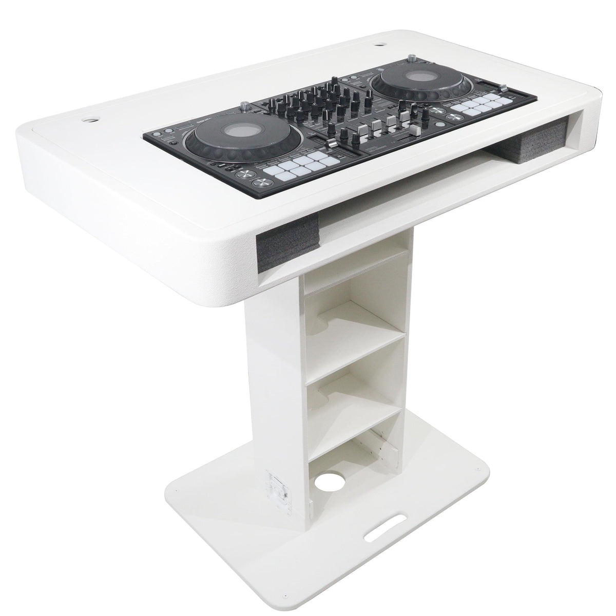 ProX XZF-DJCTWCASE - Control Tower DJ Podium with Road Cases for Pioneer DDJ-REV7 XDJ-XZ FLX10 RANE Four (White).