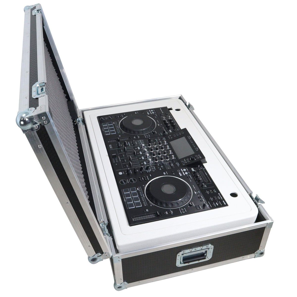 ProX XZF-DJCTWCASE - Control Tower DJ Podium with Road Cases for Pioneer DDJ-REV7 XDJ-XZ FLX10 RANE Four (White).