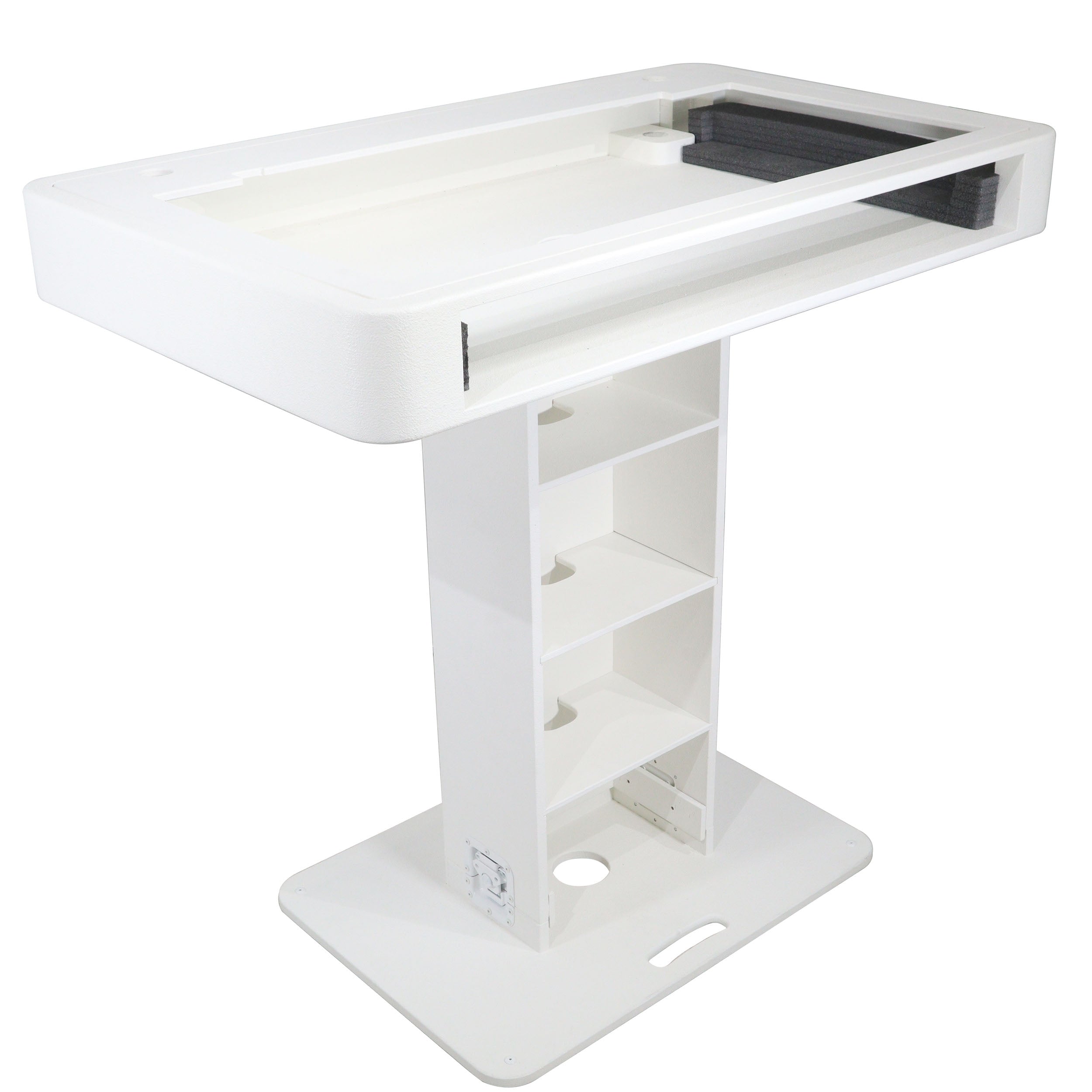 ProX XZF-DJCTWCASE - Control Tower DJ Podium with Road Cases for Pioneer DDJ-REV7 XDJ-XZ FLX10 RANE Four (White)