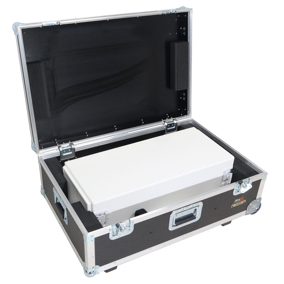 ProX XZF-DJCTWCASE - Control Tower DJ Podium with Road Cases for Pioneer DDJ-REV7 XDJ-XZ FLX10 RANE Four (White).