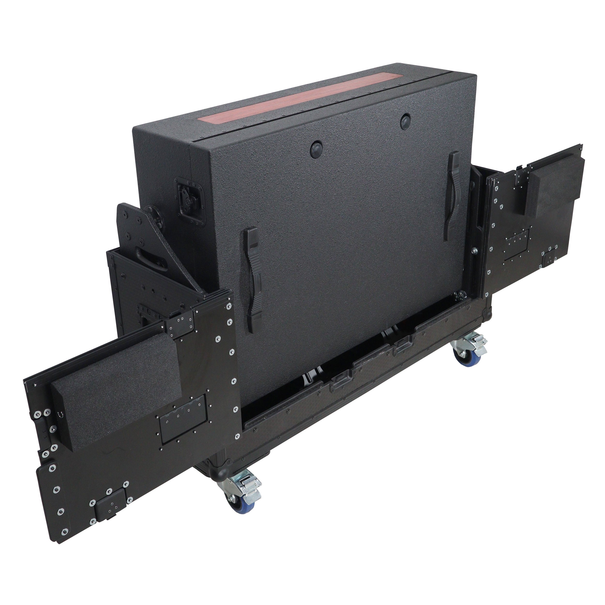 ProX XZF-UCXX - Flip-Ready Hydraulic DJ Flight Case For Pioneer DDJ-REV7 XDJ-XZ Opus Quad with Wheels and 2x Laptop Trays (Black)