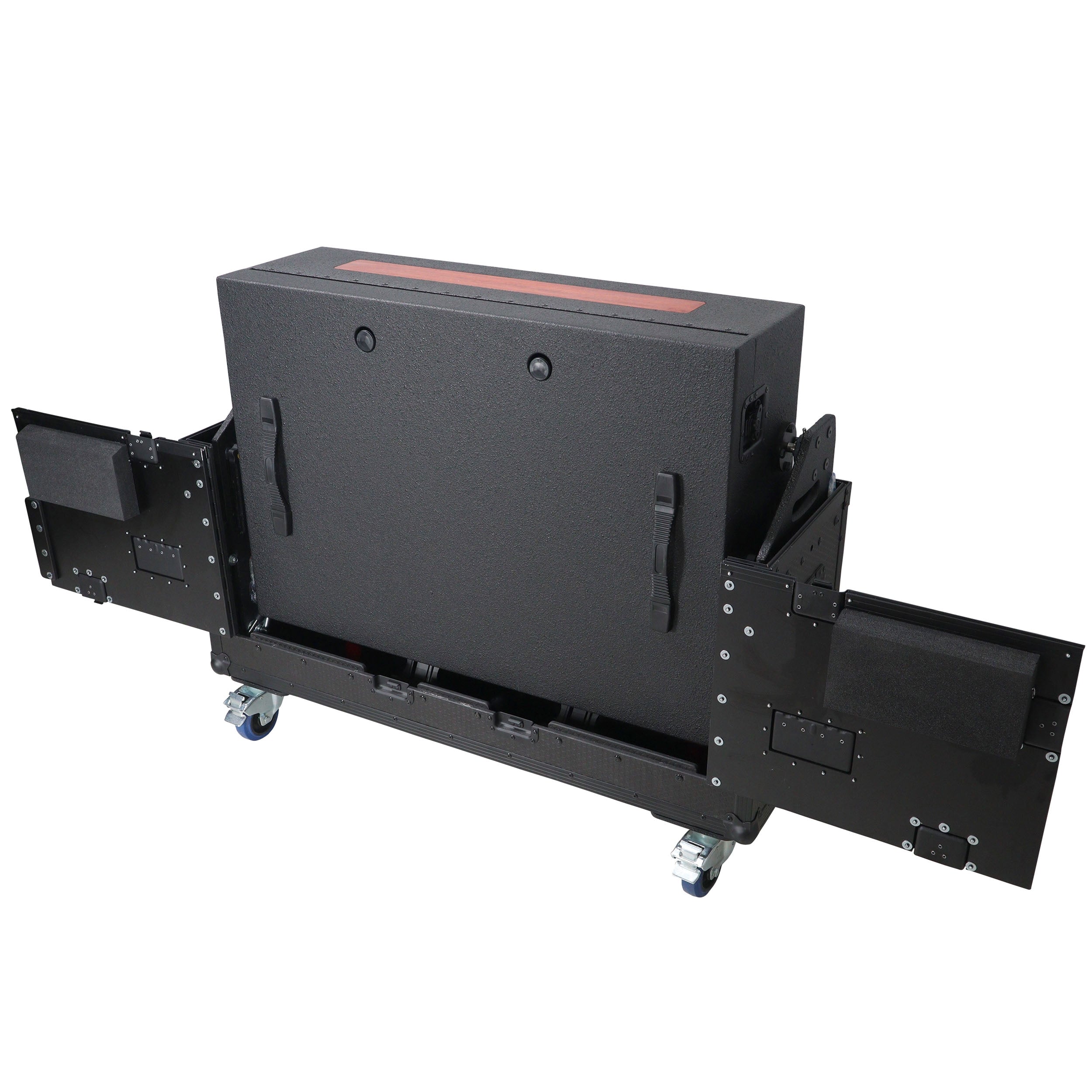 ProX XZF-UCXX - Flip-Ready Hydraulic DJ Flight Case For Pioneer DDJ-REV7 XDJ-XZ Opus Quad with Wheels and 2x Laptop Trays (Black)