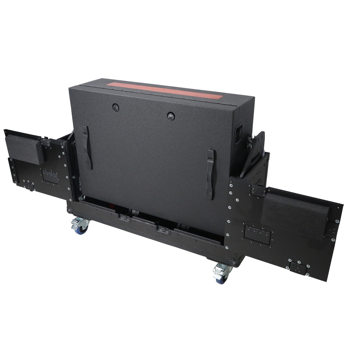 ProX XZF-UCXX - Flip-Ready Hydraulic DJ Flight Case For Pioneer DDJ-REV7 XDJ-XZ Opus Quad with Wheels and 2x Laptop Trays (Black).