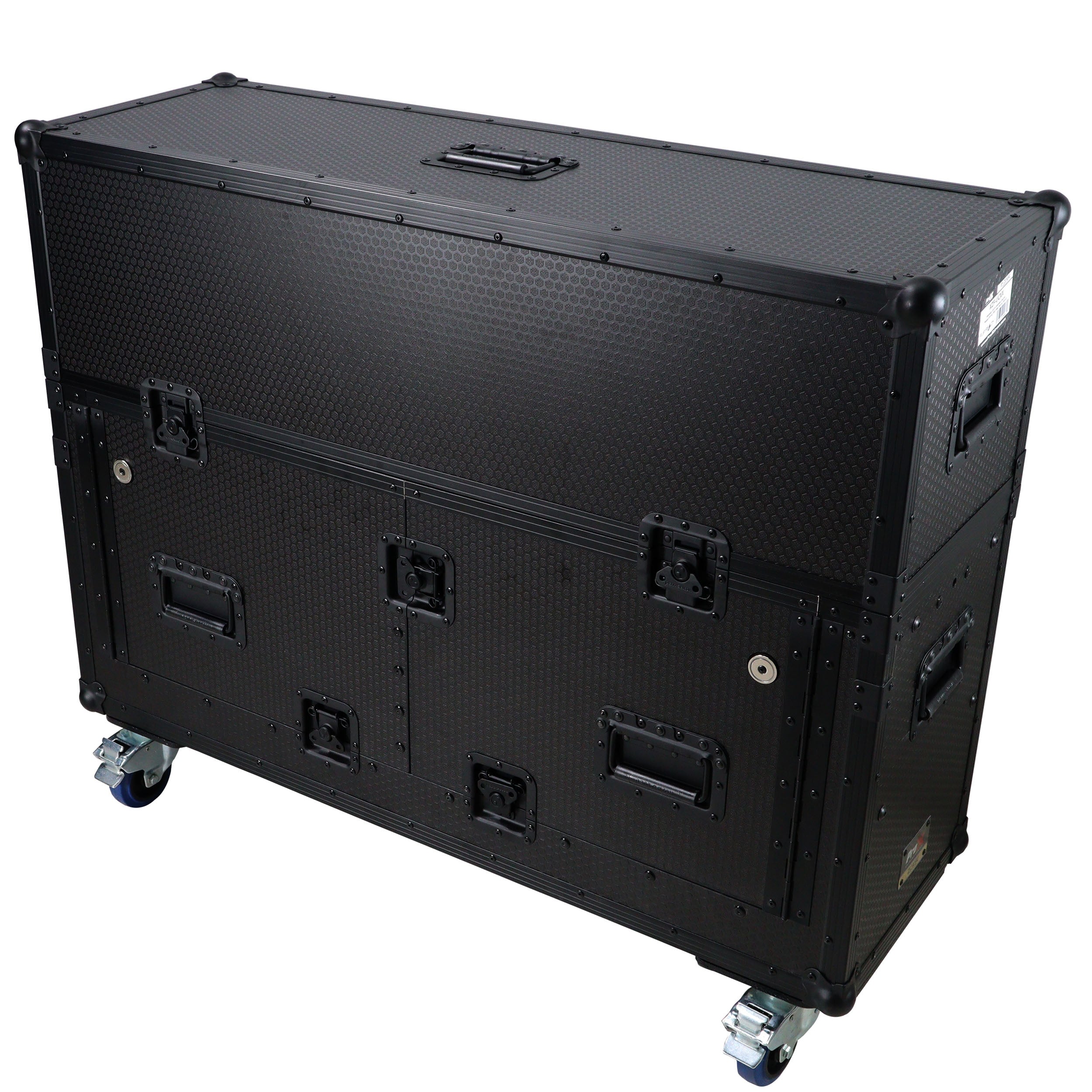 ProX XZF-UCXX - Flip-Ready Hydraulic DJ Flight Case For Pioneer DDJ-REV7 XDJ-XZ Opus Quad with Wheels and 2x Laptop Trays (Black)