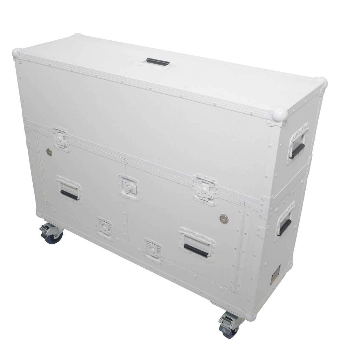 ProX XZF-UCXXWHITE - Flip-Ready Hydraulic DJ Flight Case For Pioneer DDJ-REV7 XDJ-XZ Opus Quad with Wheels and 2x Laptop Trays (White).