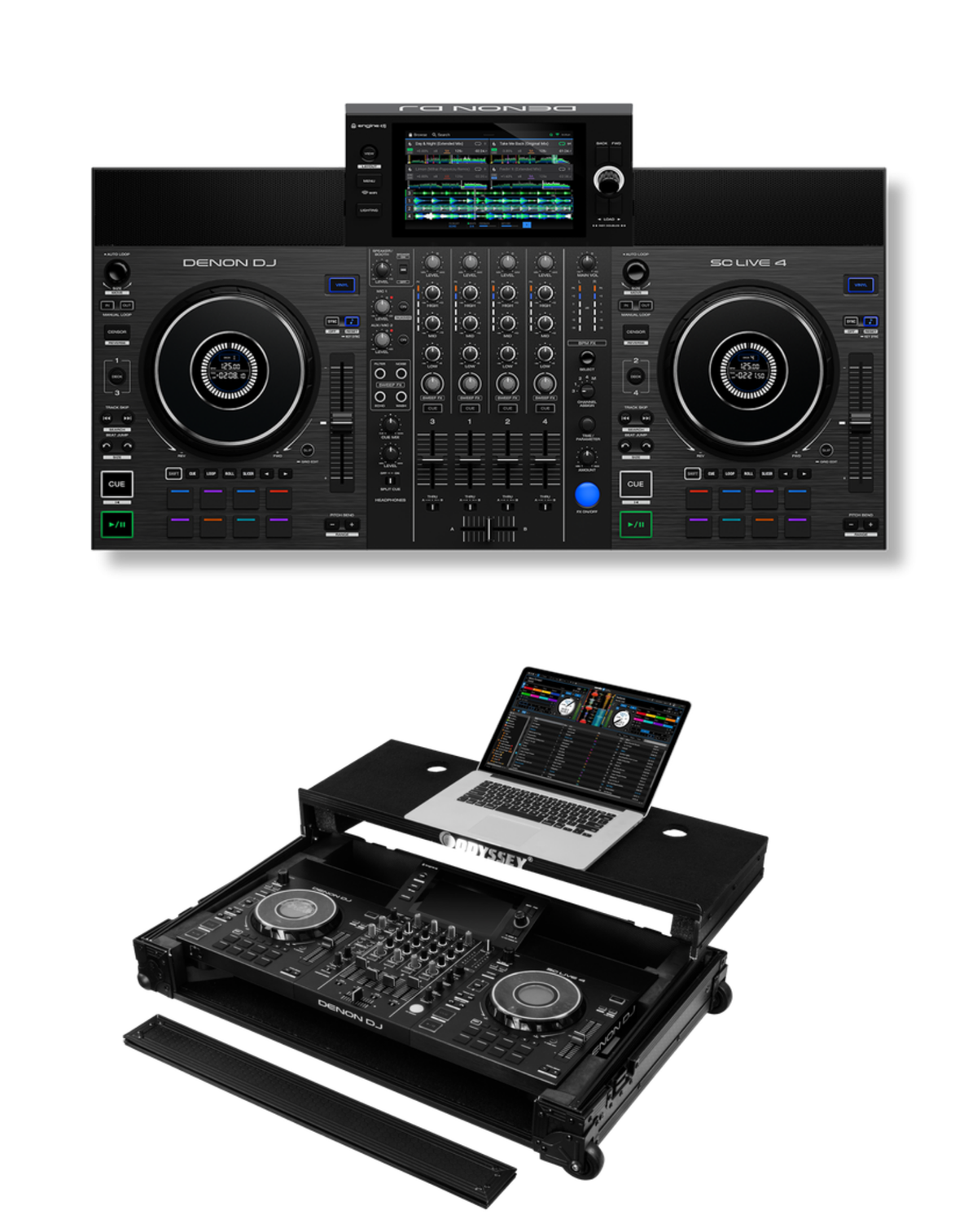 Denon DJ SC LIVE 4 + Odyssey 810SC4M Flight Case Bundle