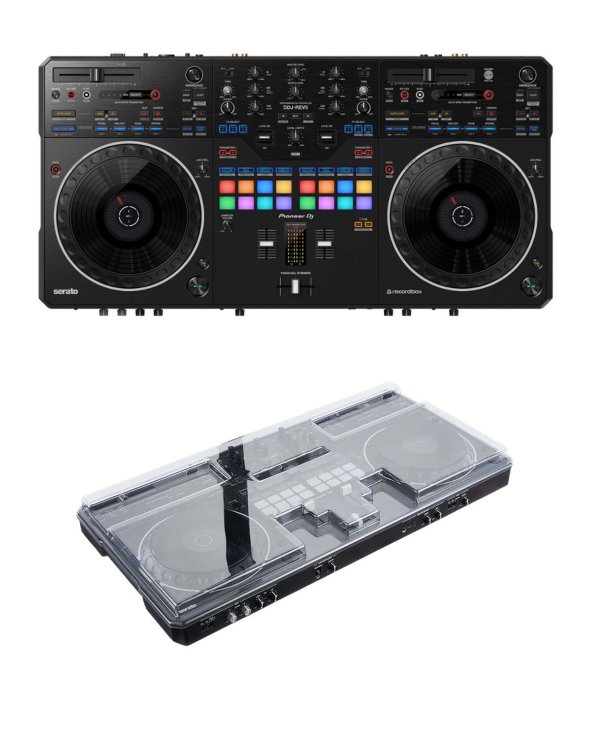 Pioneer DJ DDJ-REV5 + Decksaver DS-PC-DDJREV5 Cover Bundle