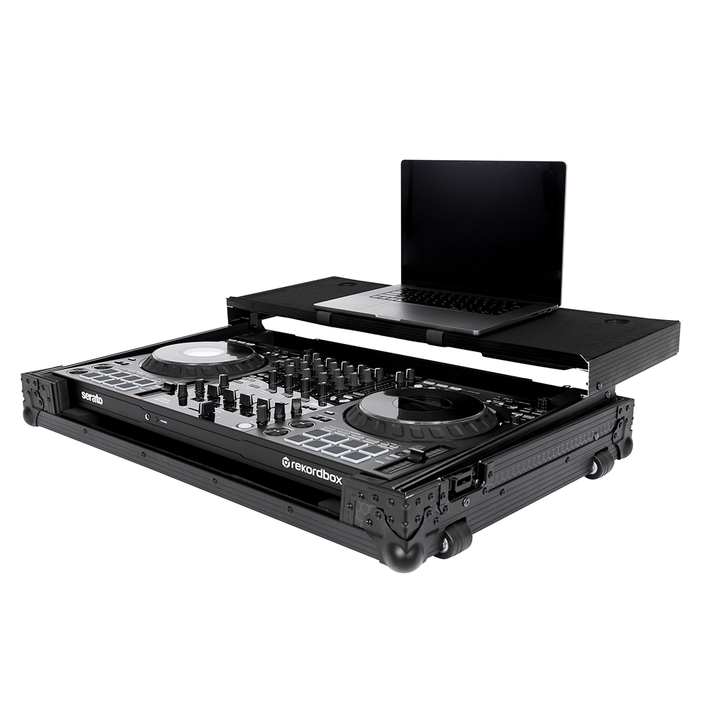 Headliner HL10013 - Pitch Black Flight Case for DDJ-FLX10 W/ Laptop Platform & Wheels
