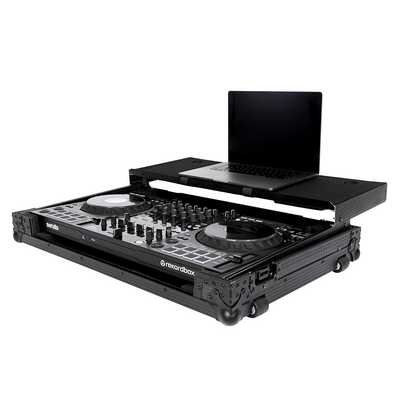 Headliner HL10013 - Pitch Black Flight Case for DDJ-FLX10 W/ Laptop Platform & Wheels