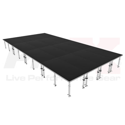 ProX StageQ 16x32ft Portable Stage Platform Package with 16 Decks Event Staging System 28-48" Height