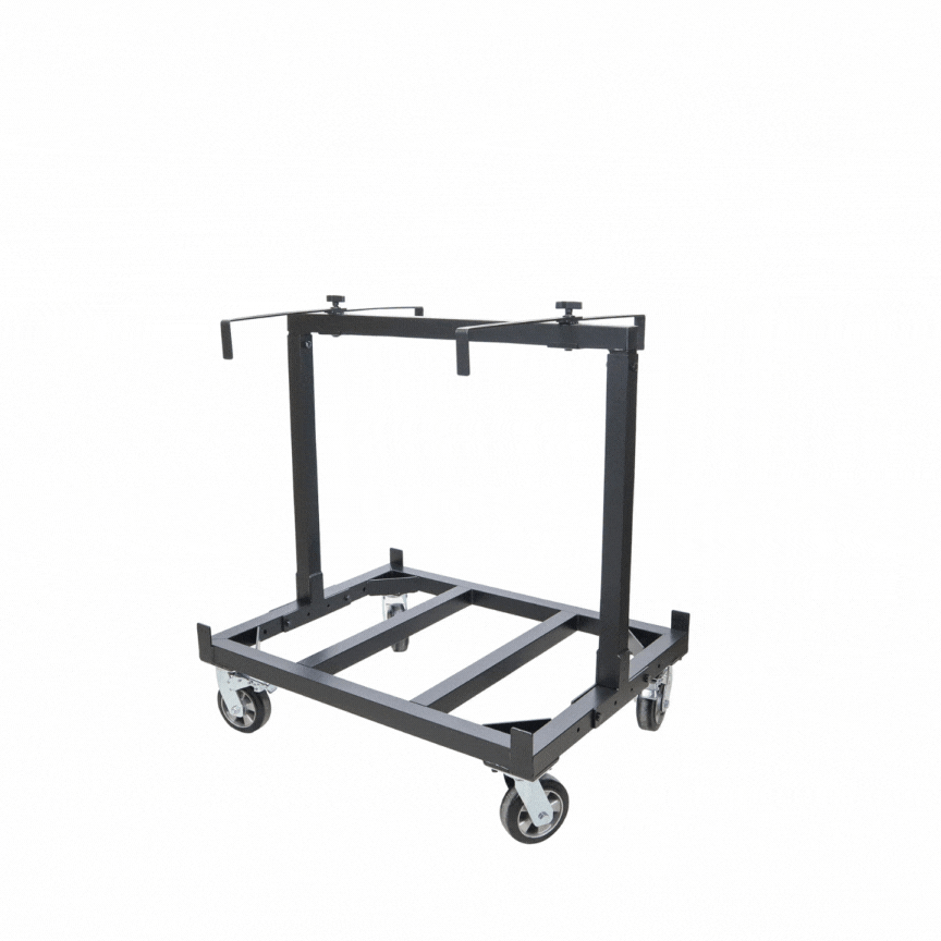 ProX Universal Portable Rolling stage dolly cart for 4X4 and 4X8 Ft. Stage Platforms - Supports 6 to 8 Units