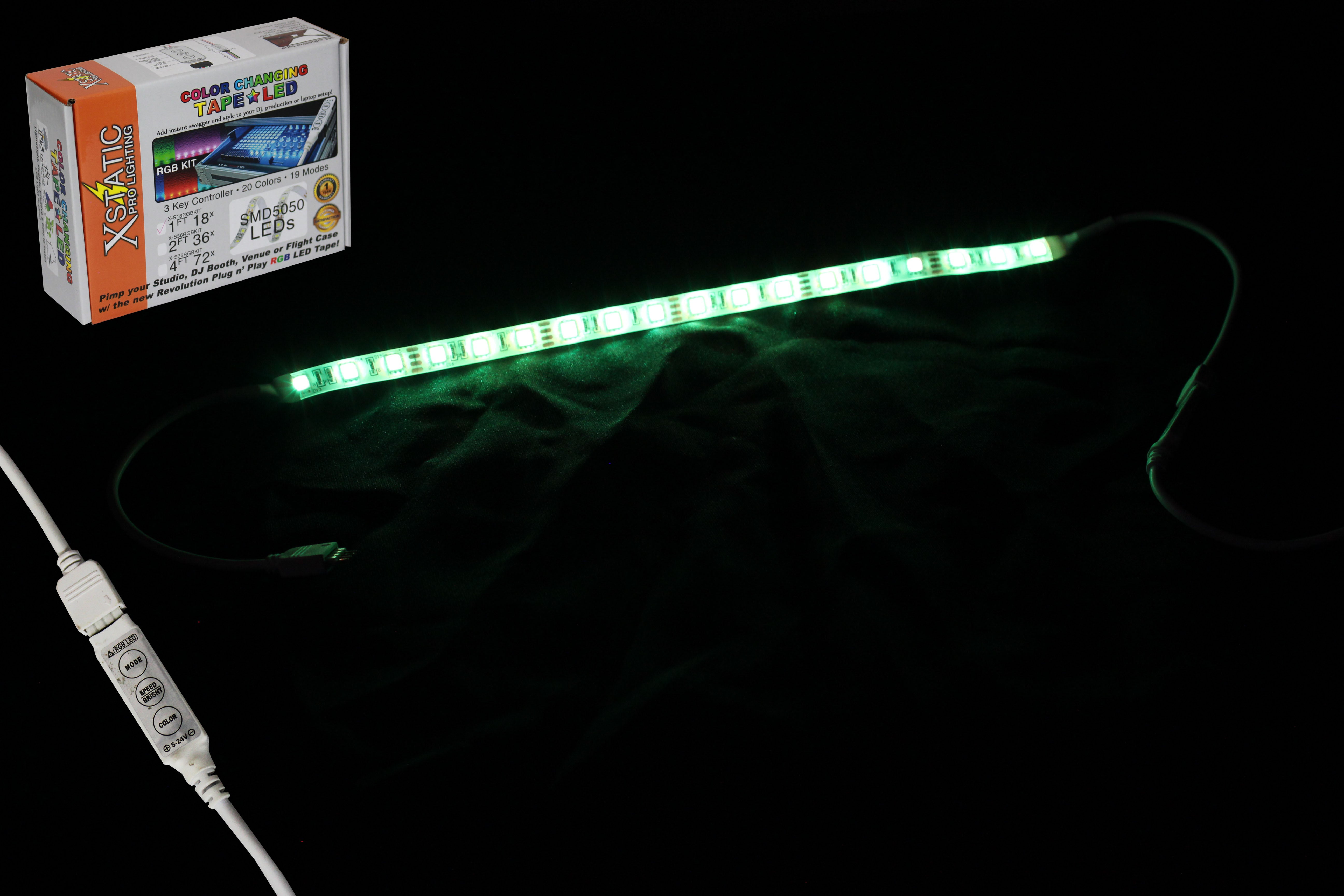 ProX Xstatic RGB LED Strip kit 12" Remote control & power supply included