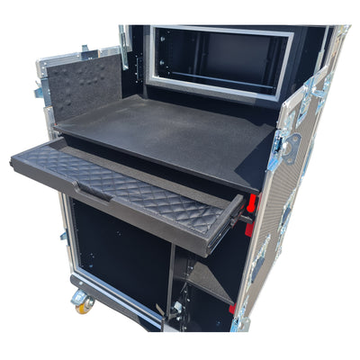 ProX Mobile AV Broadcasting Streaming Recording Studio Workstation Case with 4U Top 12U Bottom