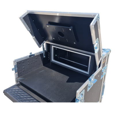 ProX Mobile AV Broadcasting Streaming Recording Studio Workstation Case with 4U Top 12U Bottom