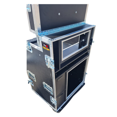 ProX Mobile AV Broadcasting Streaming Recording Studio Workstation Case with 4U Top 12U Bottom