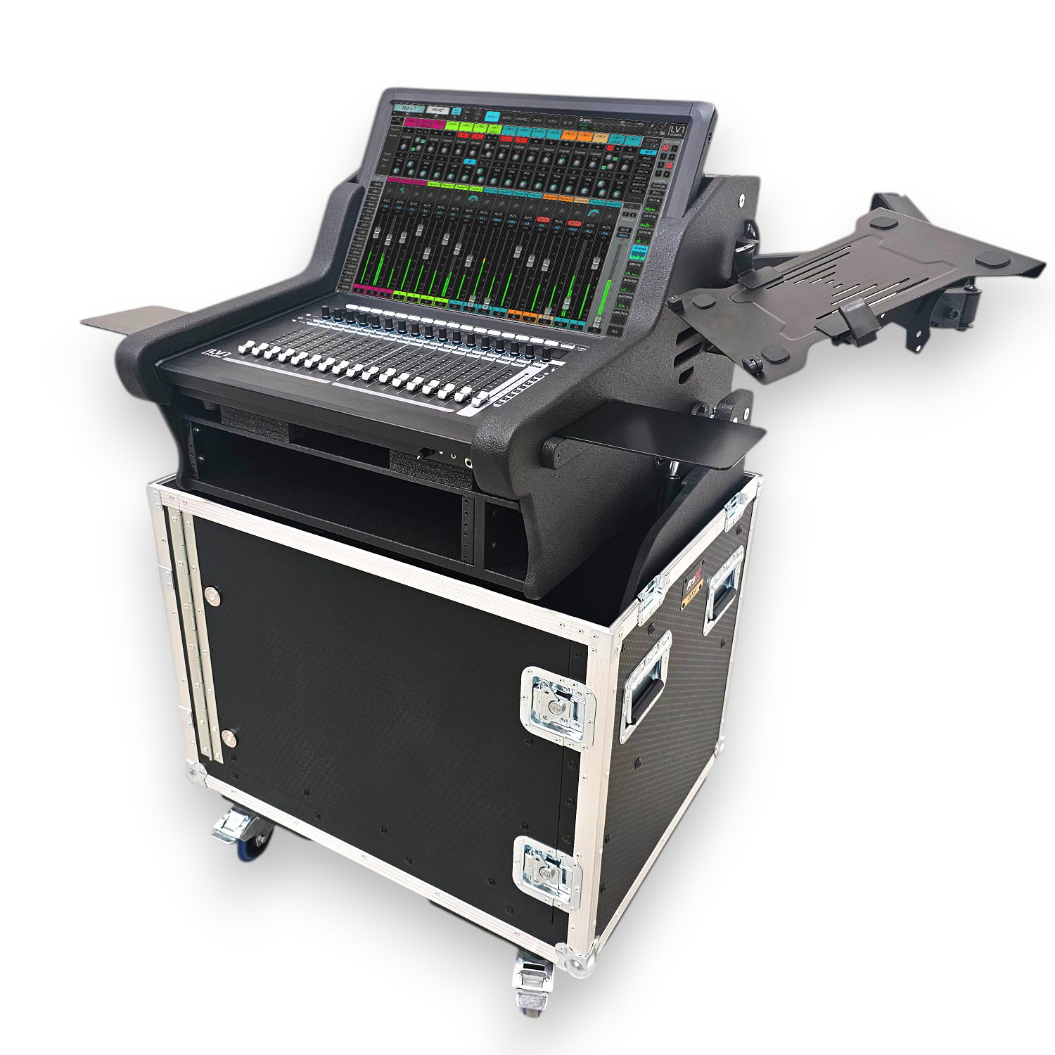 ProX WAVES eMotion LV1 Live Classic Flip-Ready Hydraulic Console Easy Retracting Lifting Case with 2U Rack Space by ZCASE