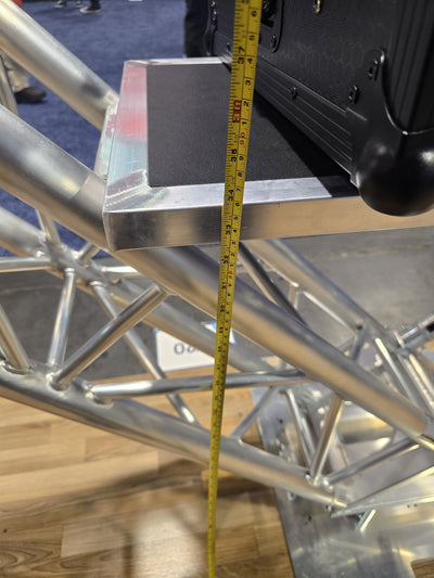 ProX XT-VERRAZANO24 - VERRAZANO V-Shape Aluminum Truss DJ Table with Elevated Monitor Shelves and 24" Base Plate.