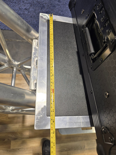 ProX XT-VERRAZANO24 - VERRAZANO V-Shape Aluminum Truss DJ Table with Elevated Monitor Shelves and 24" Base Plate.