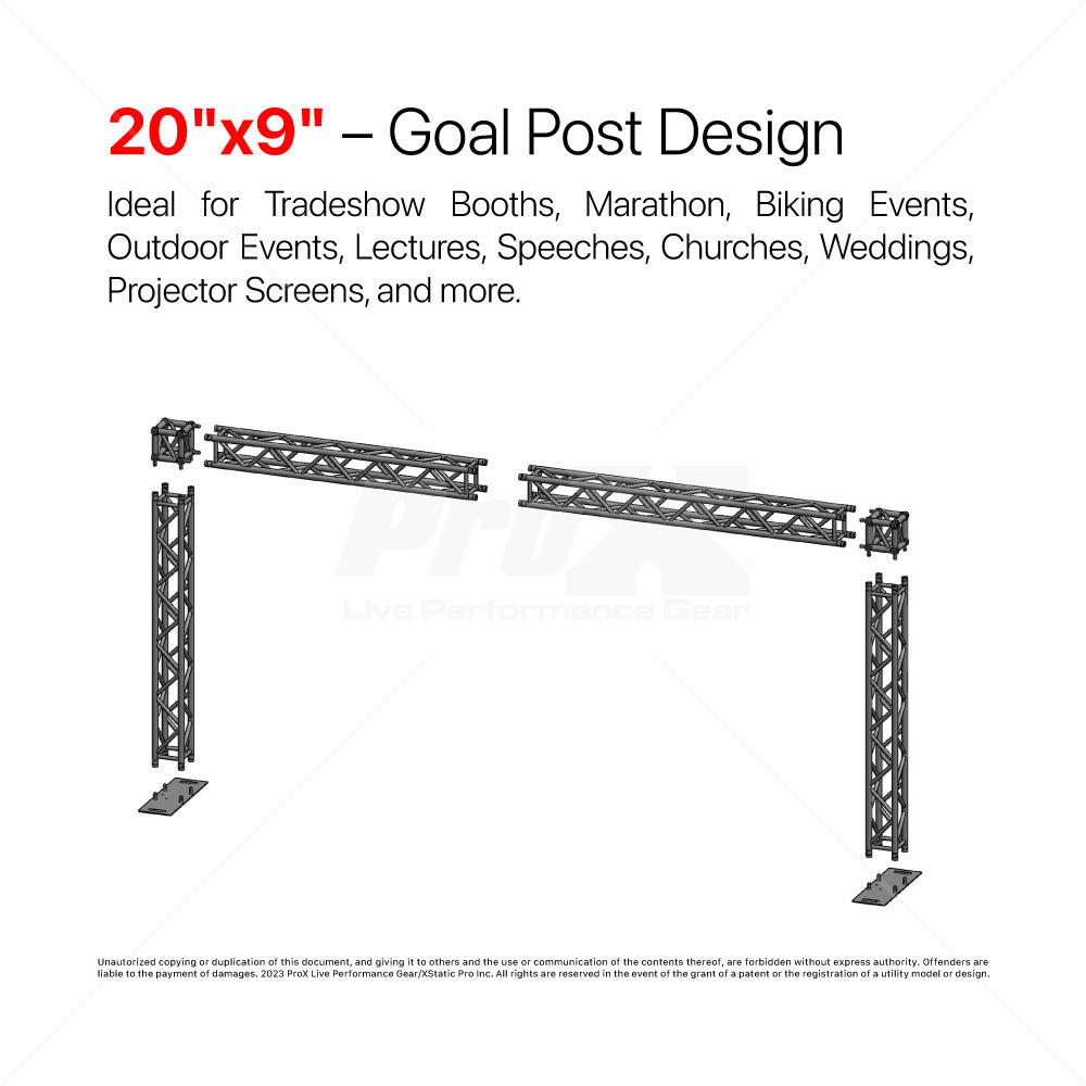 ProX Goal Post Truss System - 19.75 Ft W x 9.20 Ft H - K SERIES Light Duty