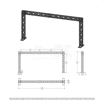 ProX Goal Post Design - Actual Size: 19.75 ft W X 9.20ft H - 2mm Heavy Duty Truss