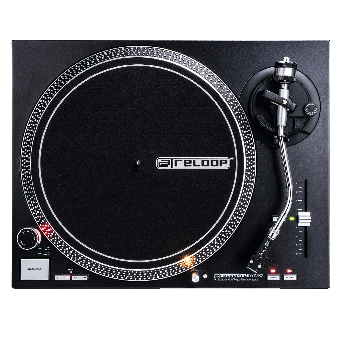 Reloop RP-4000 MK2 - Quartz-Driven DJ Turntable with High-Torque Direct Drive