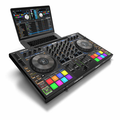 Reloop Mixon 8 Pro - 4-Channel Professional Hybrid DJ Controller for Serato DJ Pro & Algoriddim Djay Pro Ai