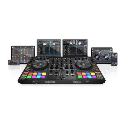 Reloop Mixon 8 Pro - 4-Channel Professional Hybrid DJ Controller for Serato DJ Pro & Algoriddim Djay Pro Ai