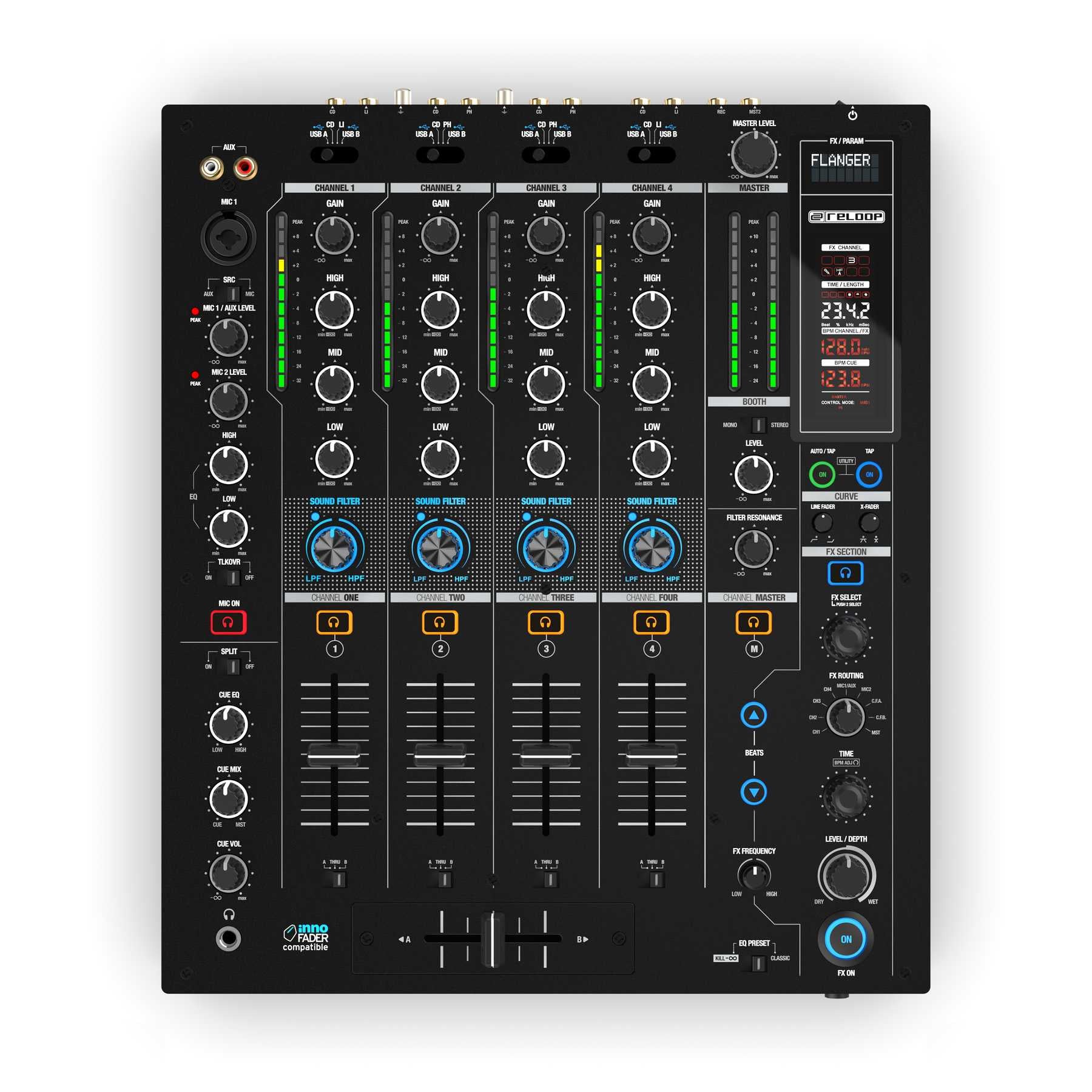 Reloop RMX-95 4-Channel Digital Club DJ Mixer | The DJ Hookup