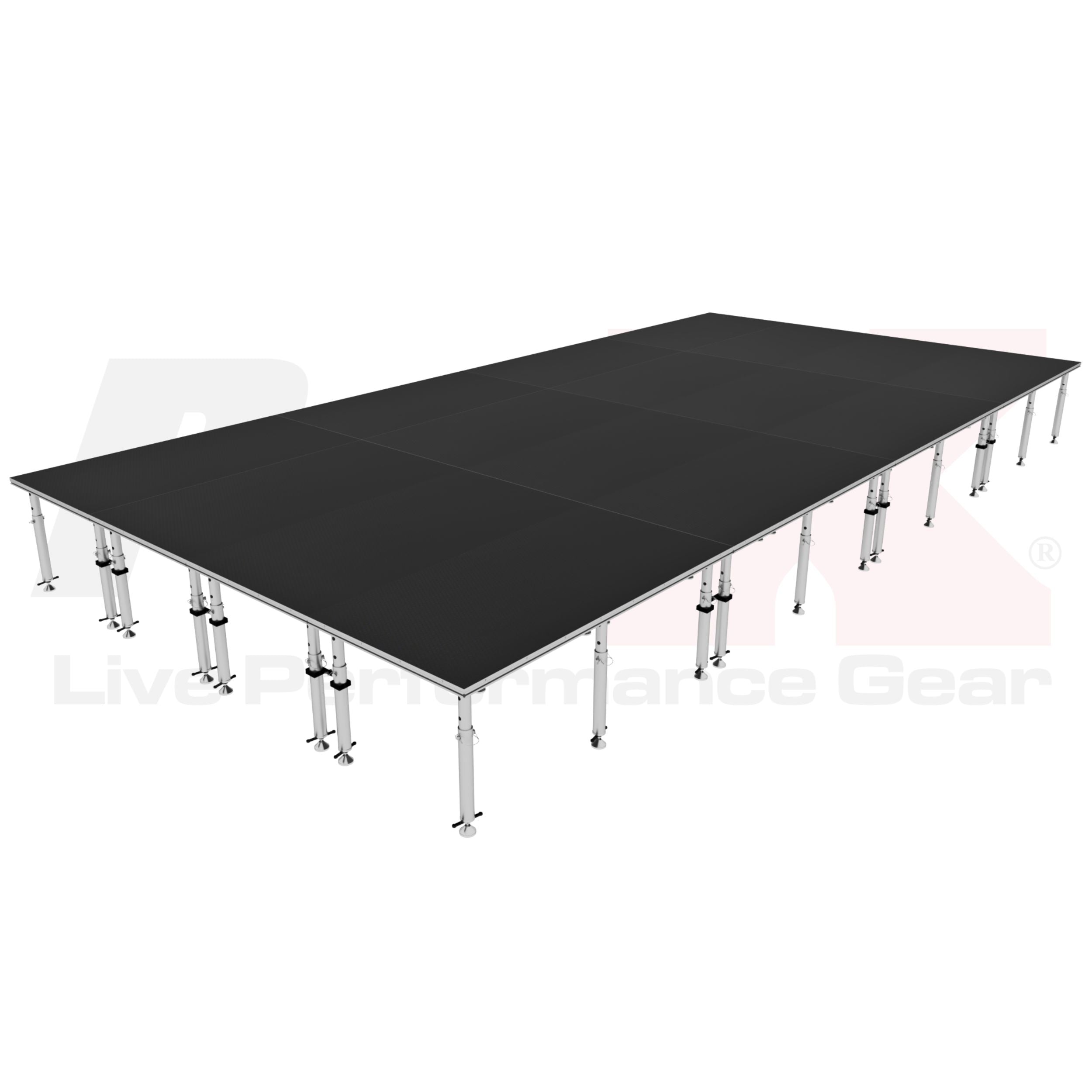 ProX StageQ 16x32ft Portable Stage Platform Package with 16 Decks Event Staging System 28-48" Height