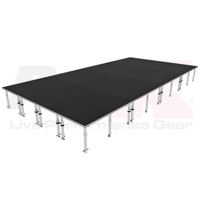 ProX StageQ 16x32ft Portable Stage Platform Package with 16 Decks Event Staging System 28-48" Height
