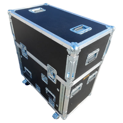 ProX Yamaha DM7-EX Flip-Ready Hydraulic Console Easy Retracting Lifting 1U Rack Space Flight Case with wheels by ZCASE