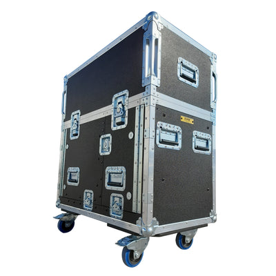 ProX Yamaha DM7-EX Flip-Ready Hydraulic Console Easy Retracting Lifting 1U Rack Space Flight Case with wheels by ZCASE