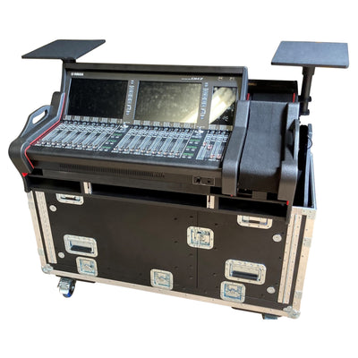 ProX Yamaha DM7-EX Flip-Ready Hydraulic Console Easy Retracting Lifting 1U Rack Space Flight Case with wheels by ZCASE